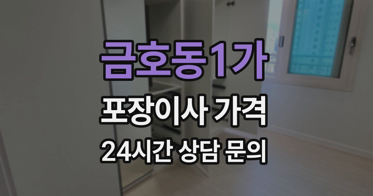 금호동1가 포장이사 가격