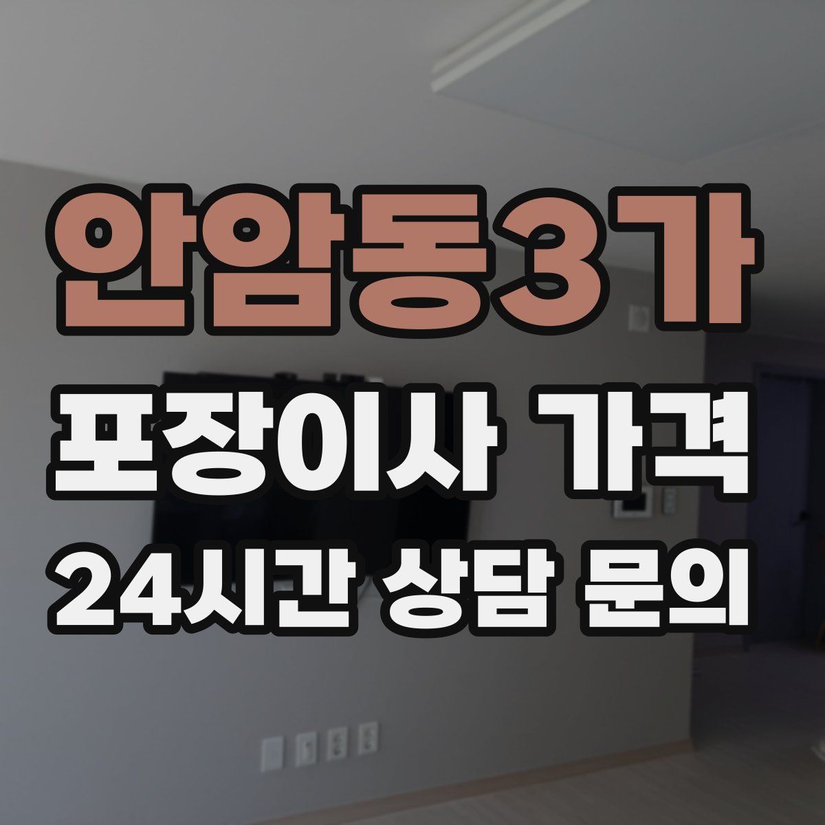 안암동3가 포장이사 가격