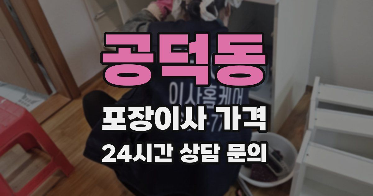 공덕동 포장이사 가격