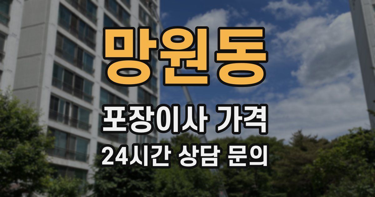 망원동 포장이사 가격