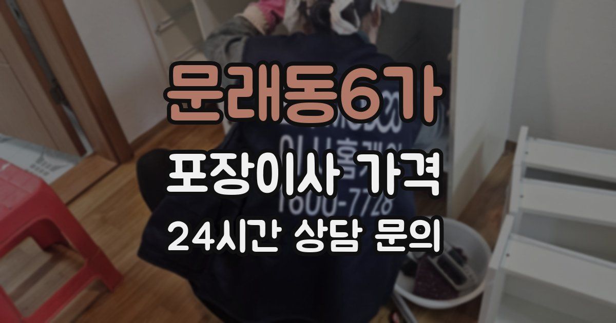 문래동6가 포장이사 가격