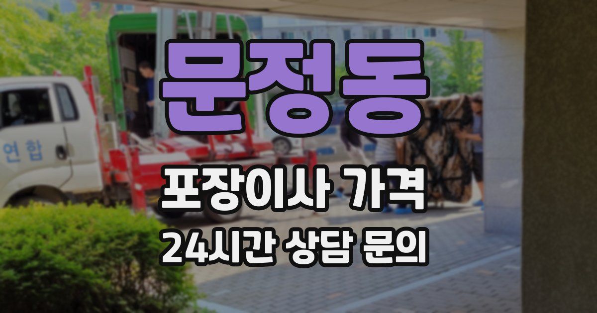 문정동 포장이사 가격