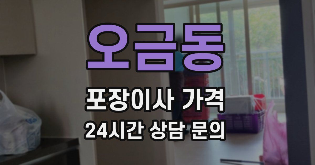 오금동 포장이사 가격