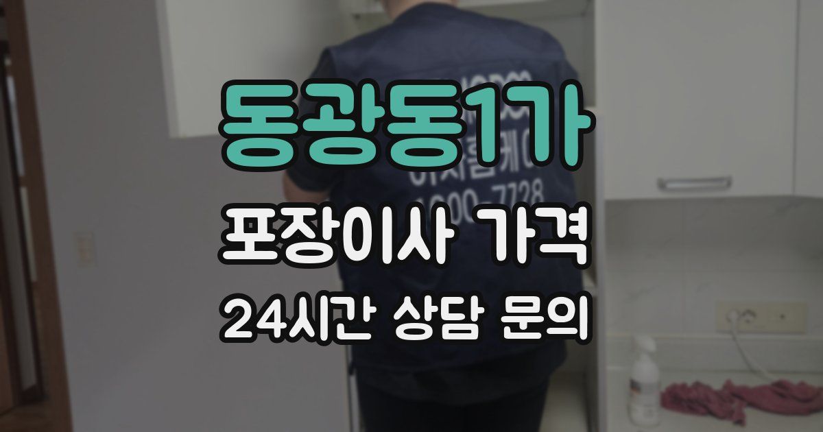 동광동1가 포장이사 가격