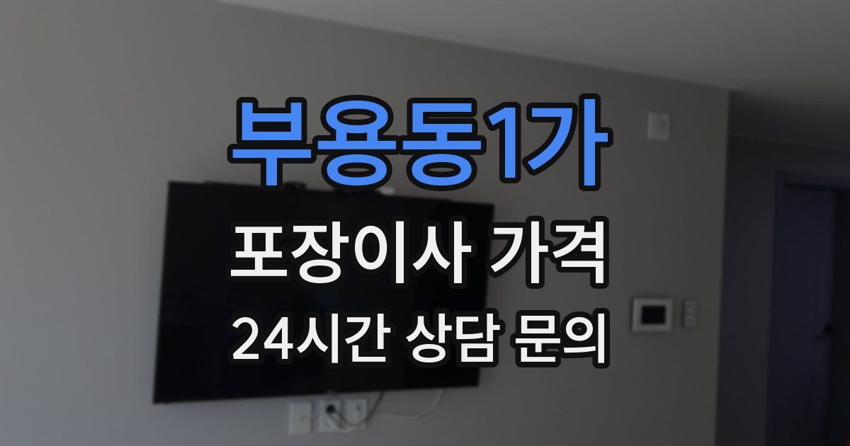 부용동1가 포장이사 가격