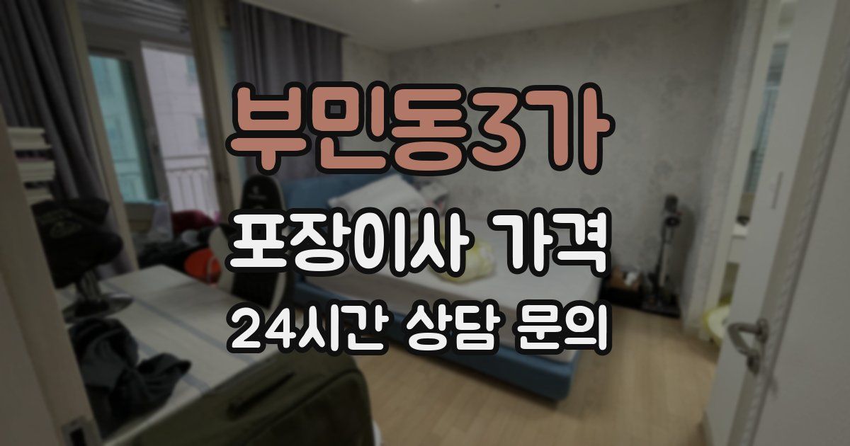 부민동3가 포장이사 가격