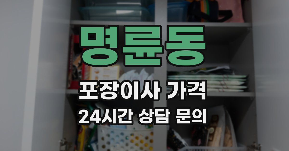 명륜동 포장이사 가격