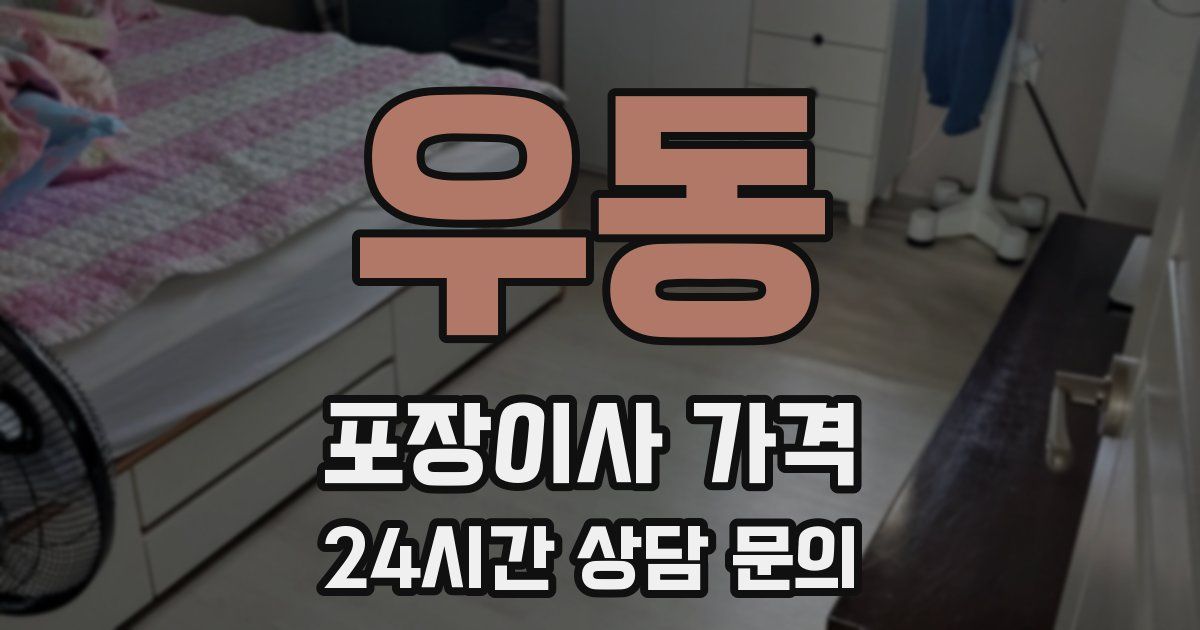 우동 포장이사 가격