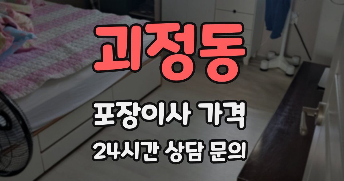 괴정동 포장이사 가격