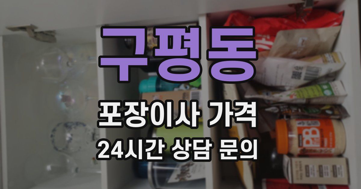 구평동 포장이사 가격