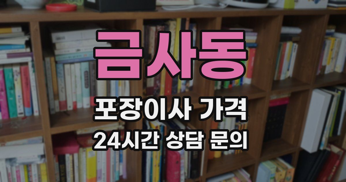 금사동 포장이사 가격