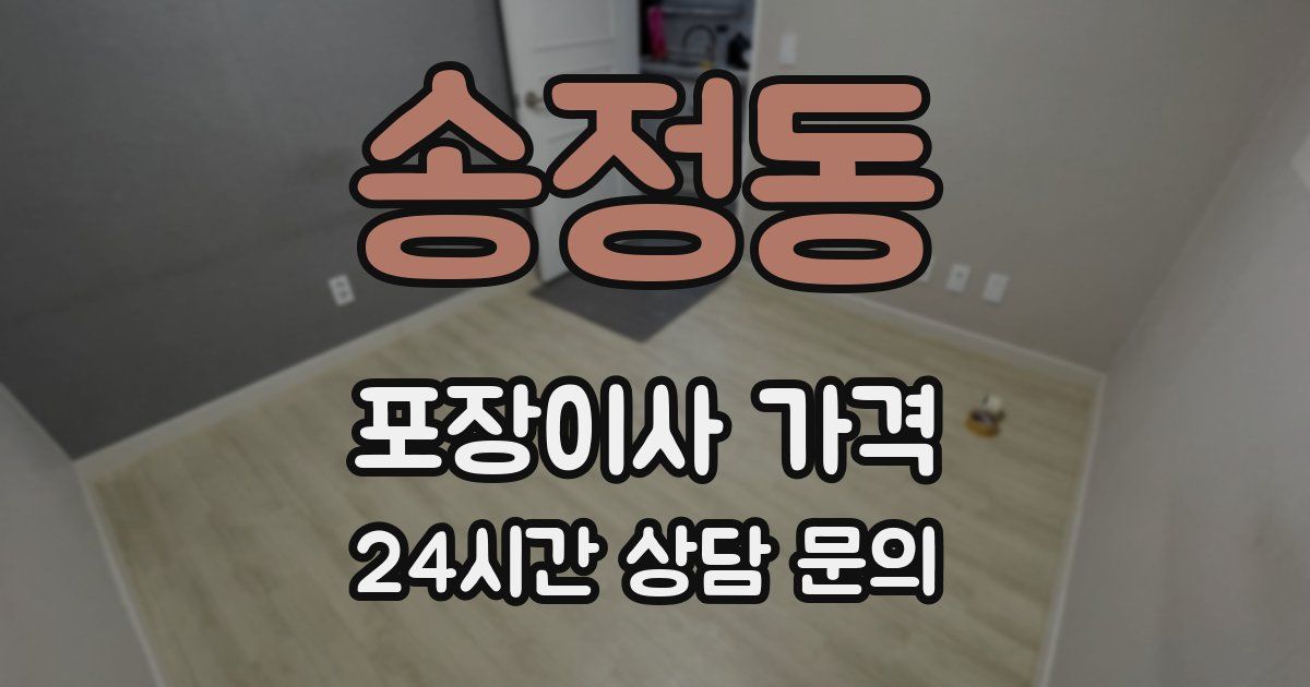 송정동 포장이사 가격