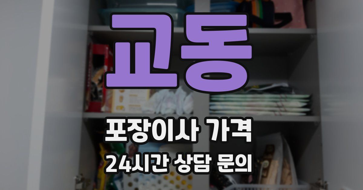 교동 포장이사 가격