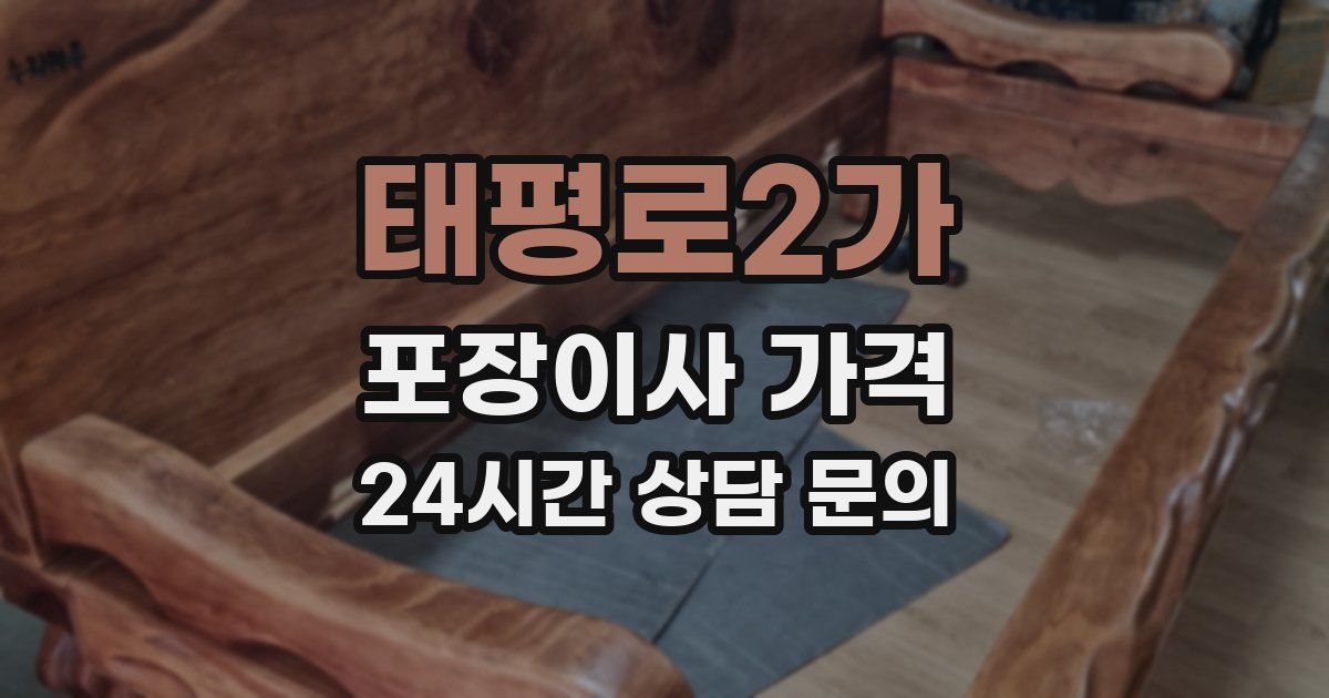 태평로2가 포장이사 가격