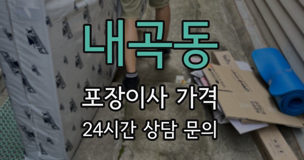 내곡동 포장이사 가격