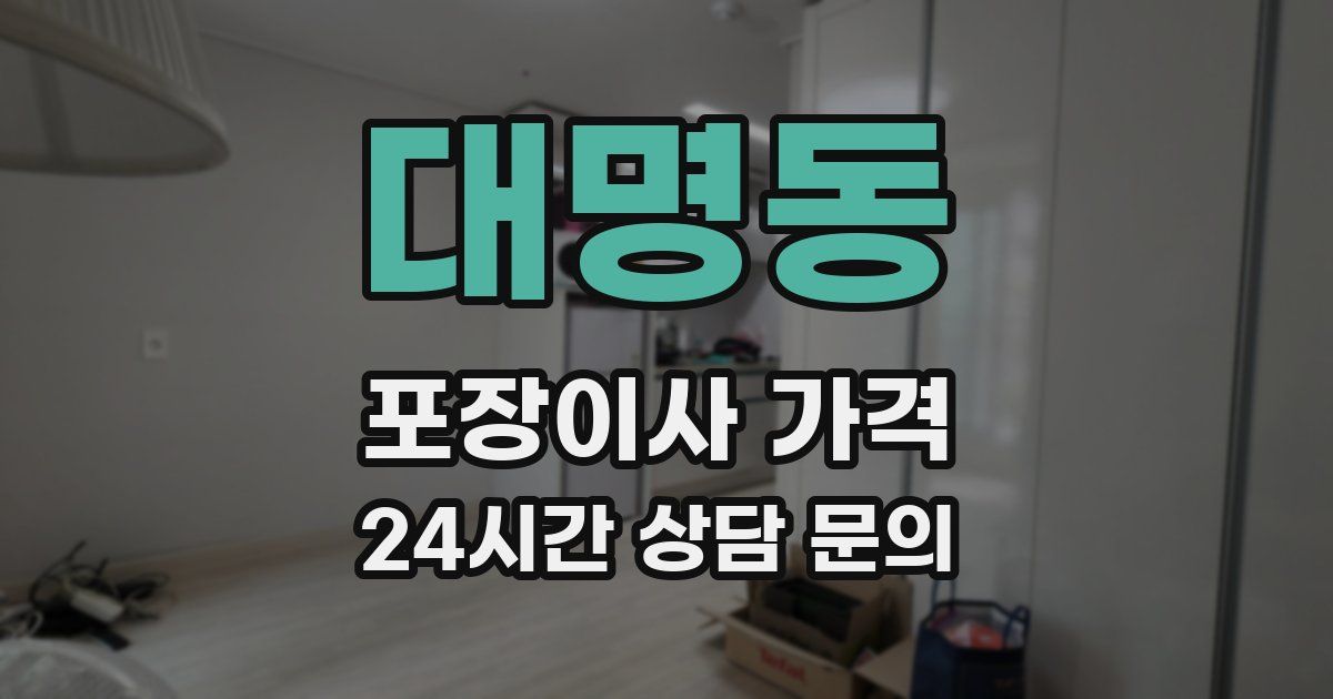 대명동 포장이사 가격