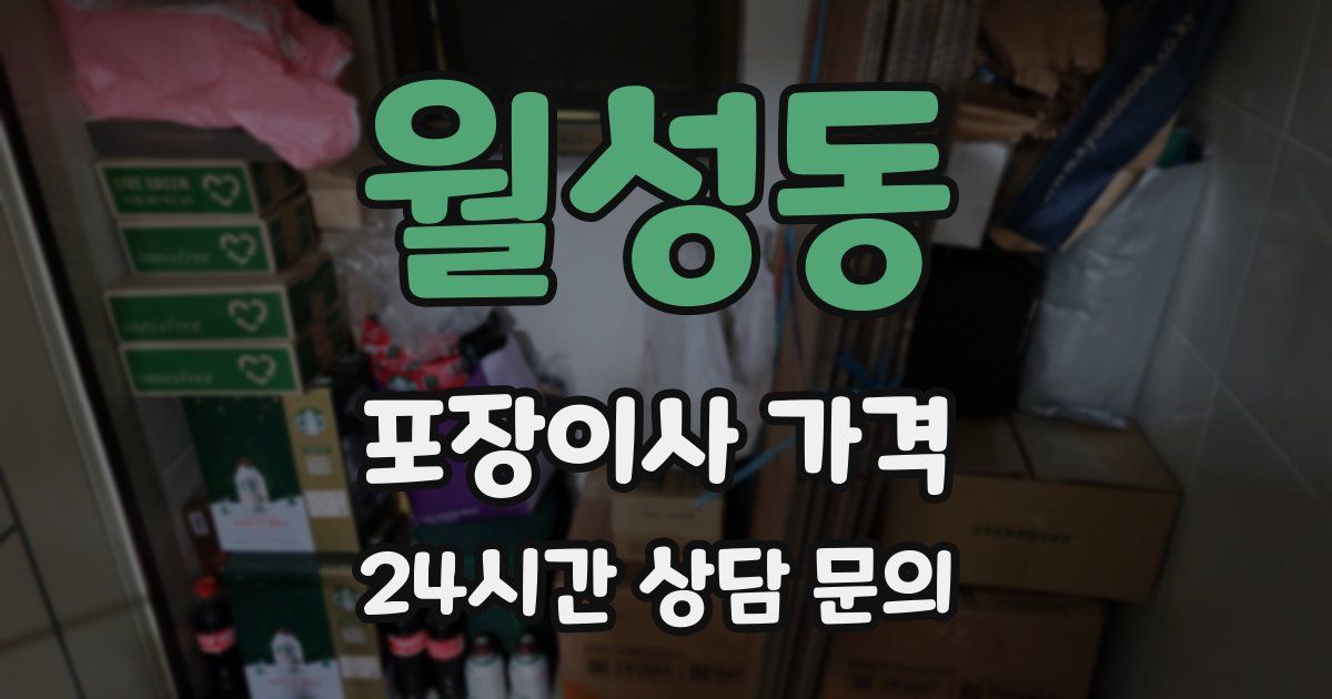 월성동 포장이사 가격