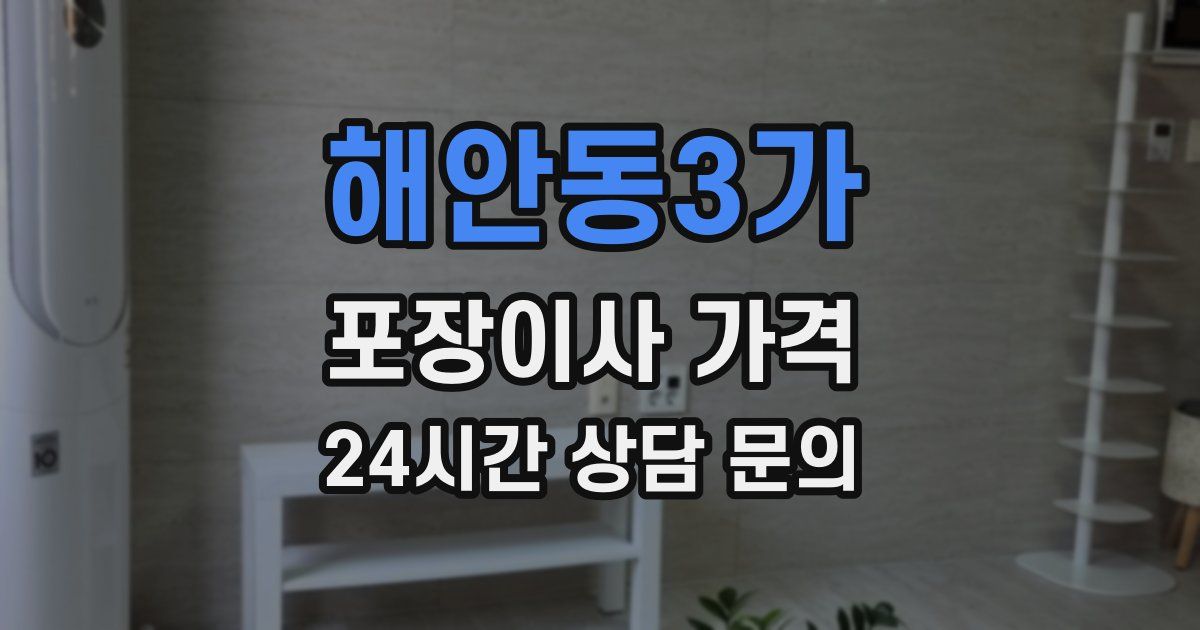 해안동3가 포장이사 가격