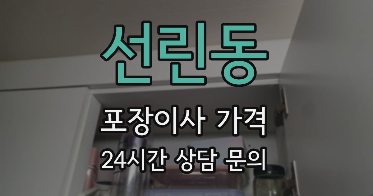 선린동 포장이사 가격