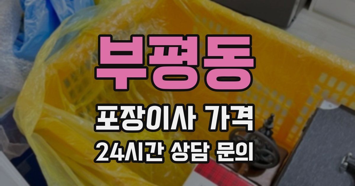 부평동 포장이사 가격