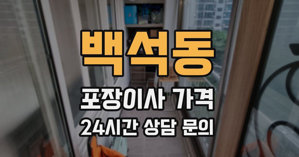 백석동 포장이사 가격