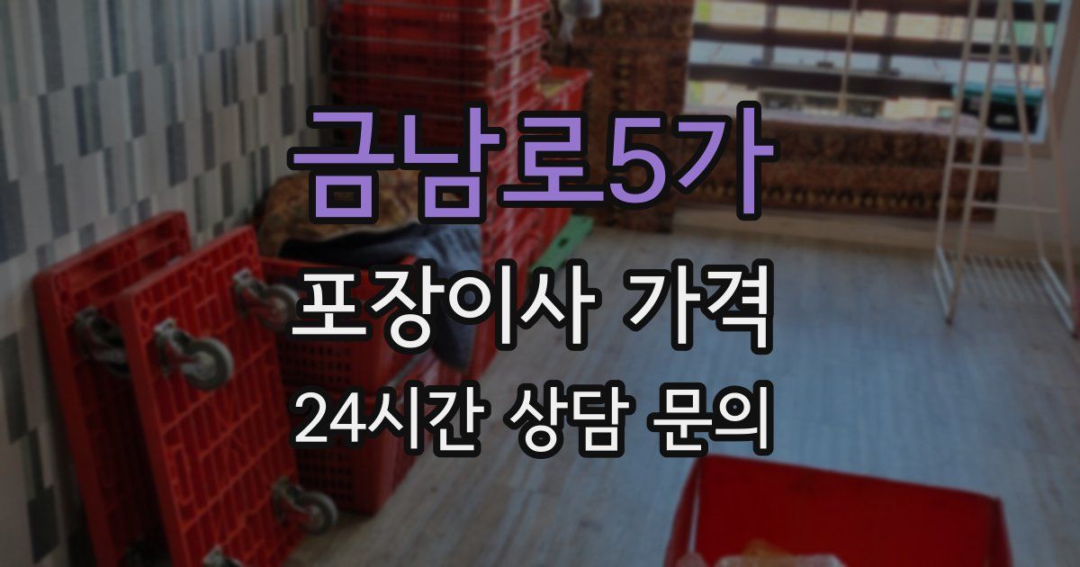 금남로5가 포장이사 가격