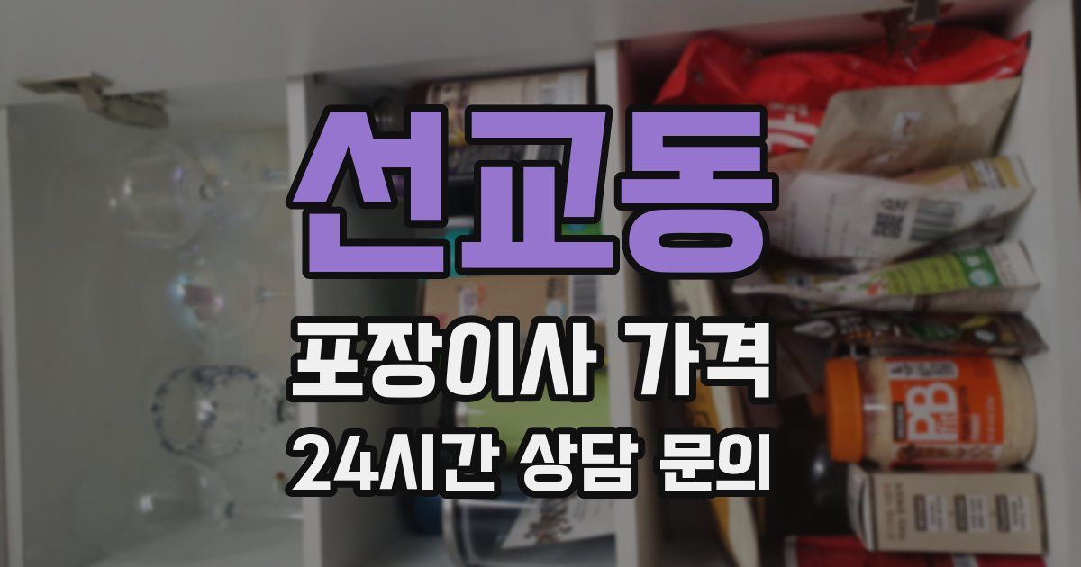 선교동 포장이사 가격