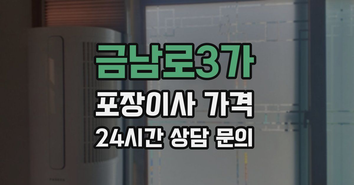 금남로3가 포장이사 가격