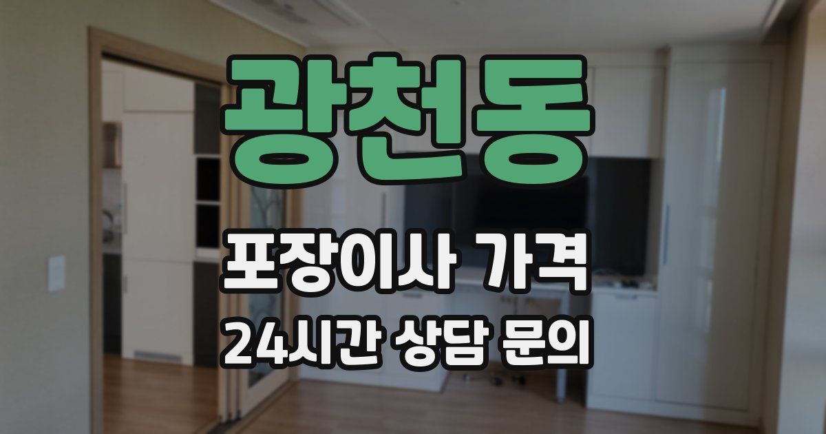 광천동 포장이사 가격
