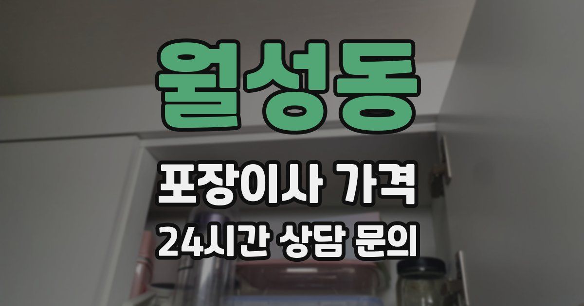 월성동 포장이사 가격