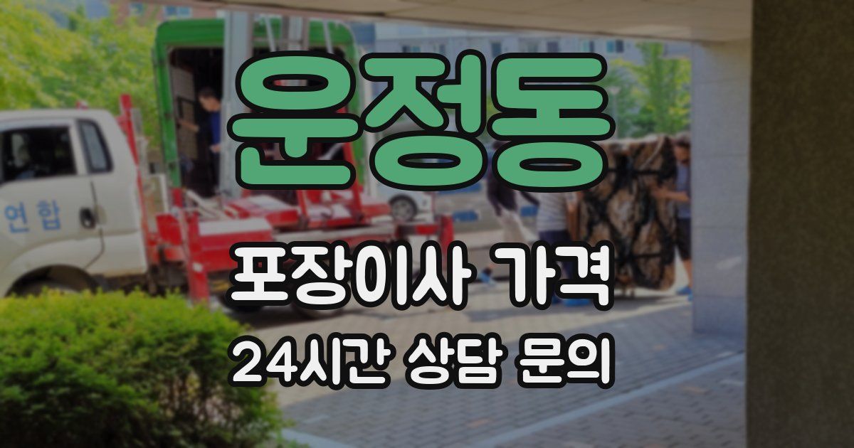 운정동 포장이사 가격