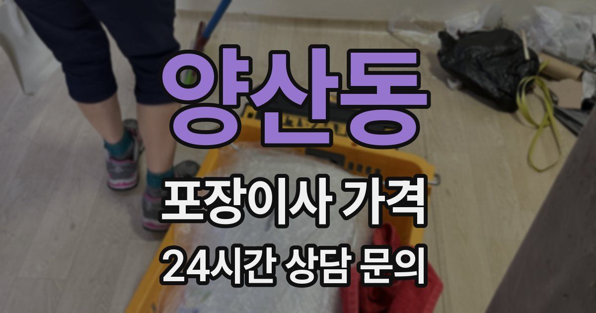 양산동 포장이사 가격