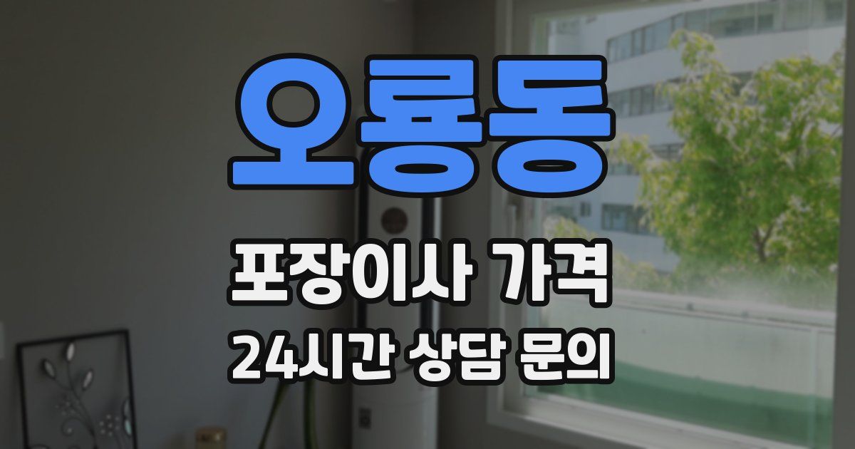 오룡동 포장이사 가격