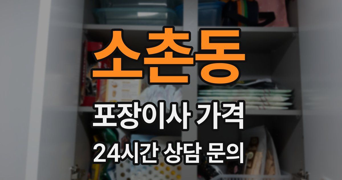 소촌동 포장이사 가격