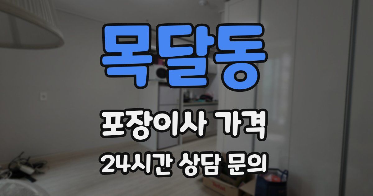 목달동 포장이사 가격