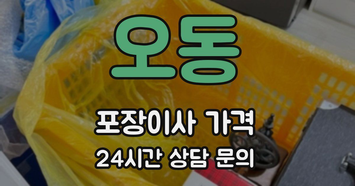 오동 포장이사 가격