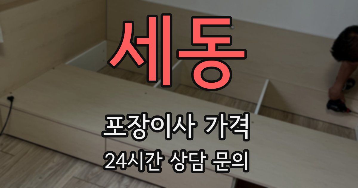 세동 포장이사 가격