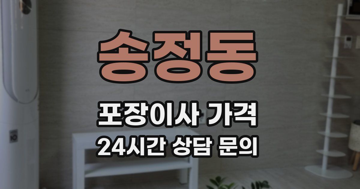 송정동 포장이사 가격