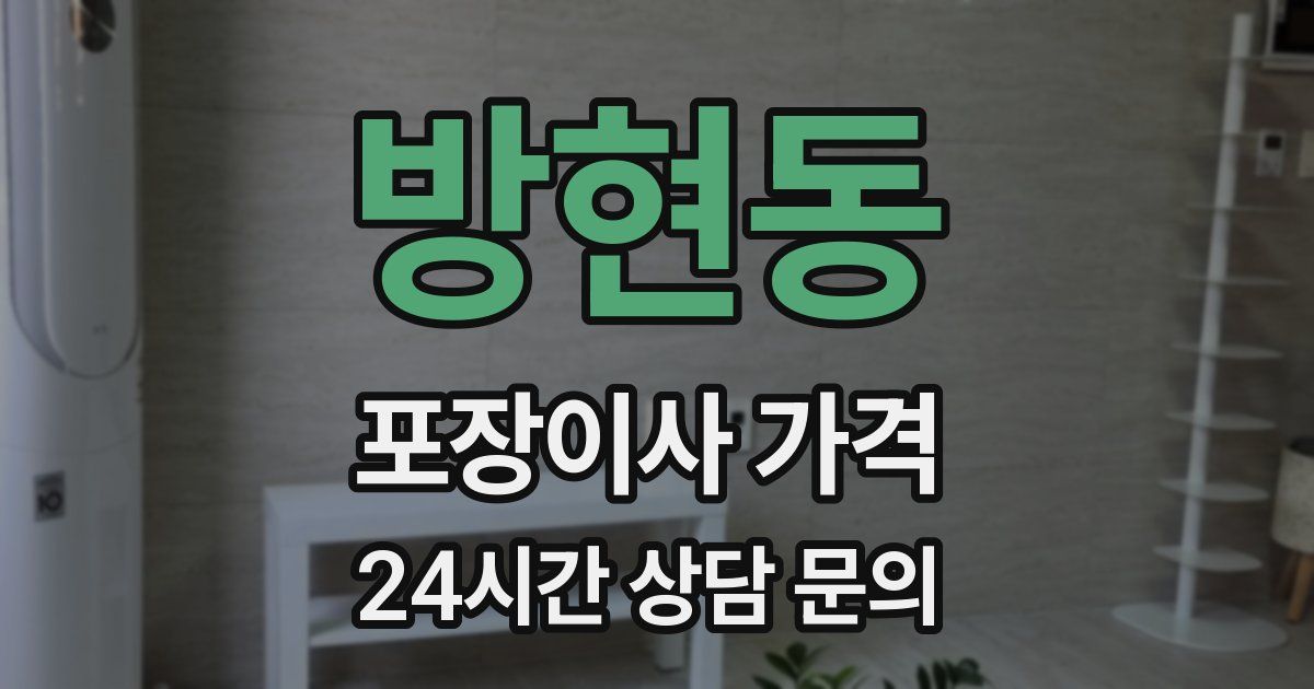 방현동 포장이사 가격
