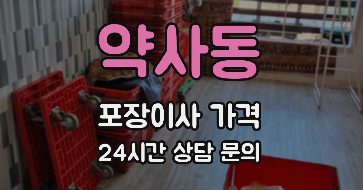 약사동 포장이사 가격