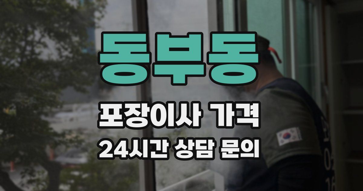 동부동 포장이사 가격