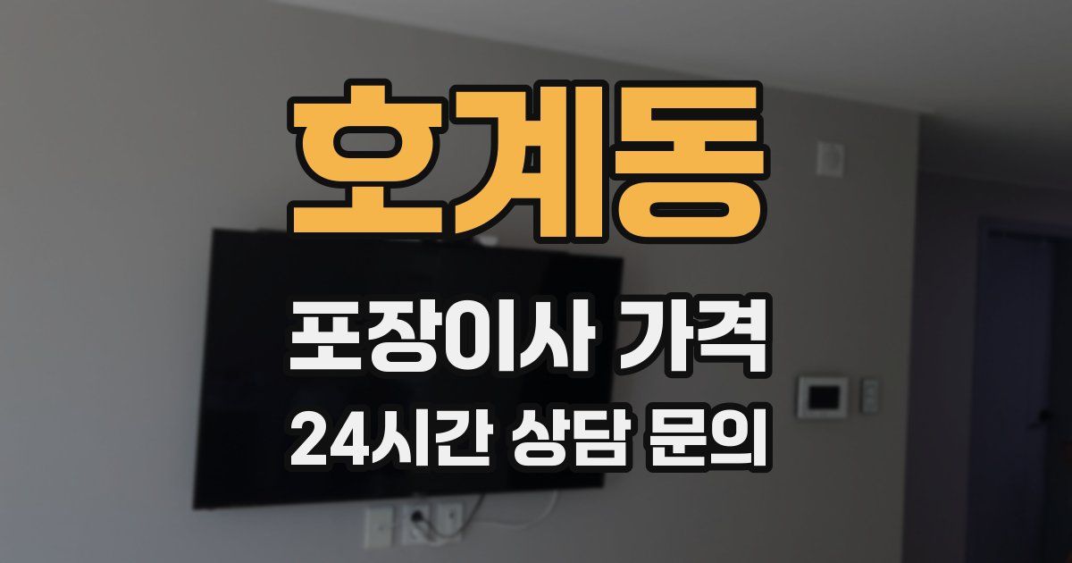 호계동 포장이사 가격