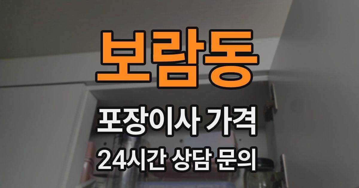 보람동 포장이사 가격