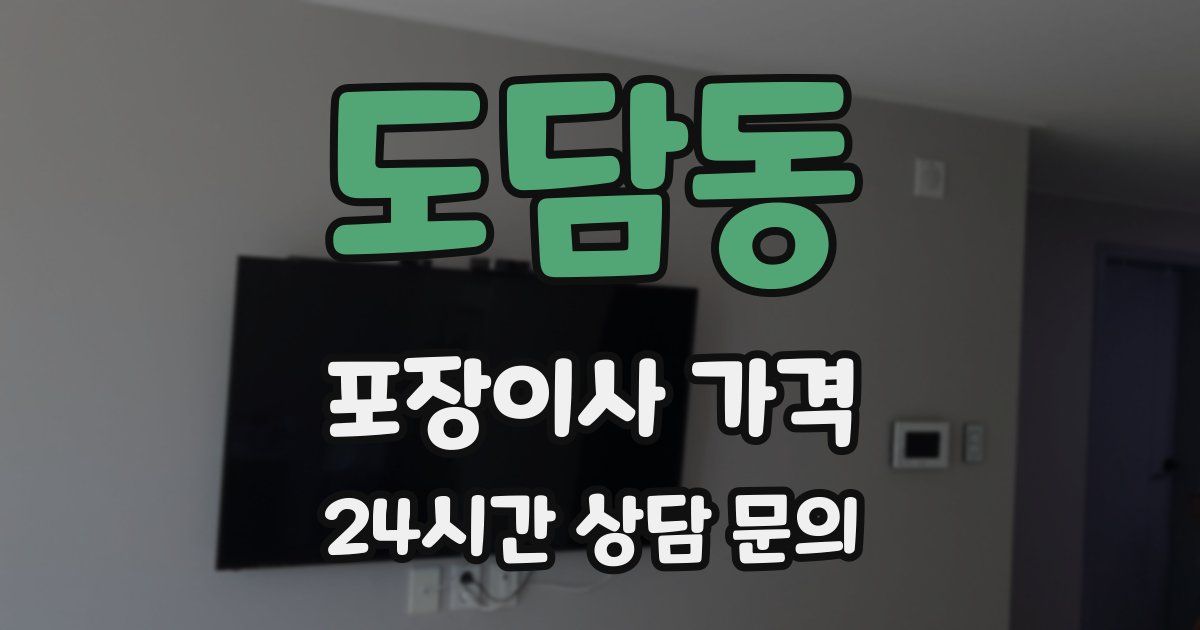 도담동 포장이사 가격