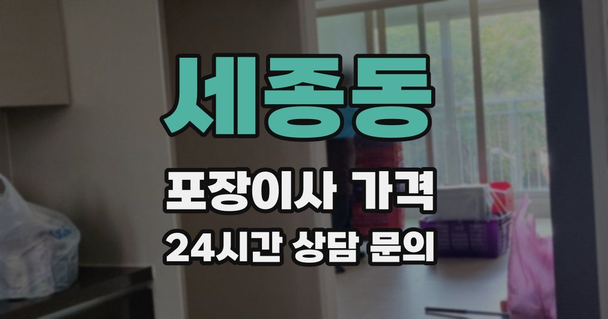 세종동 포장이사 가격