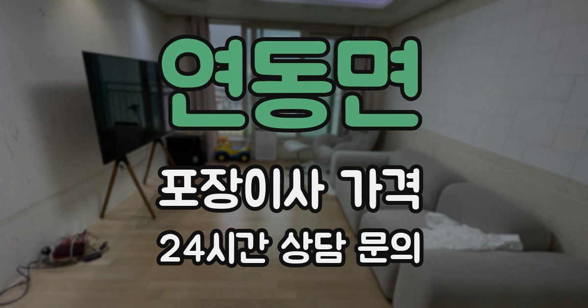 연동면 포장이사 가격