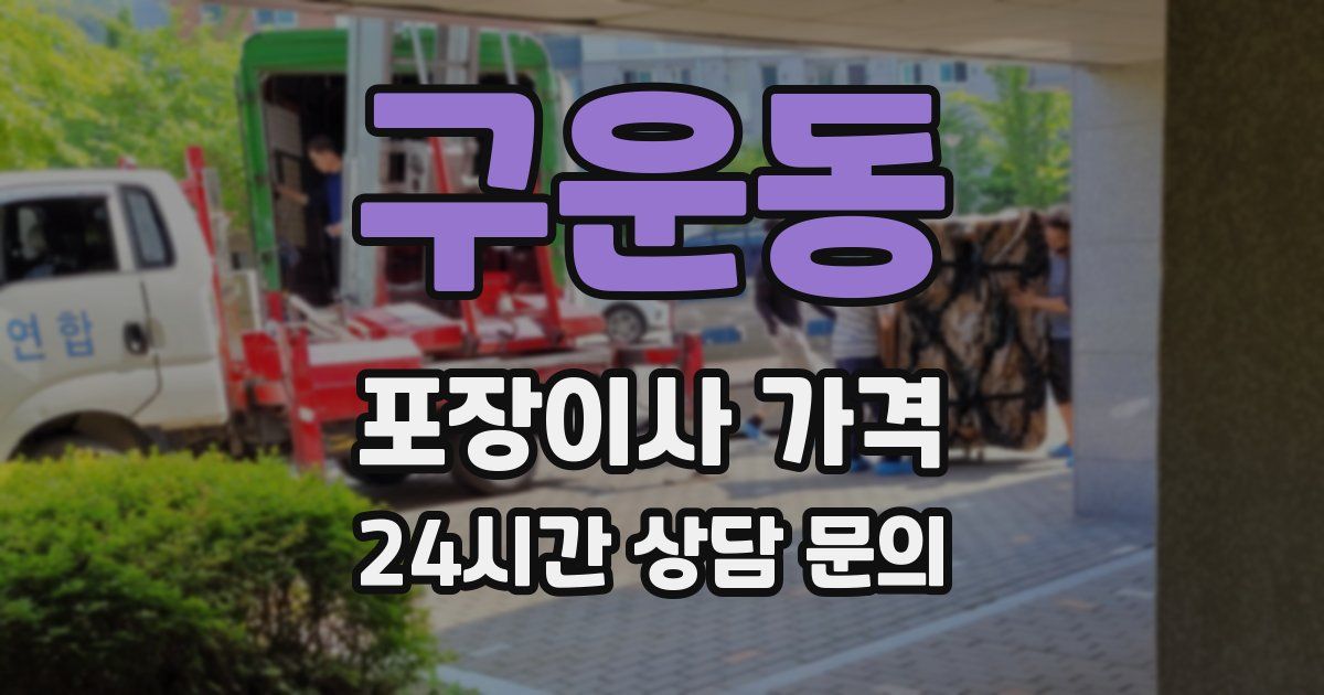 구운동 포장이사 가격