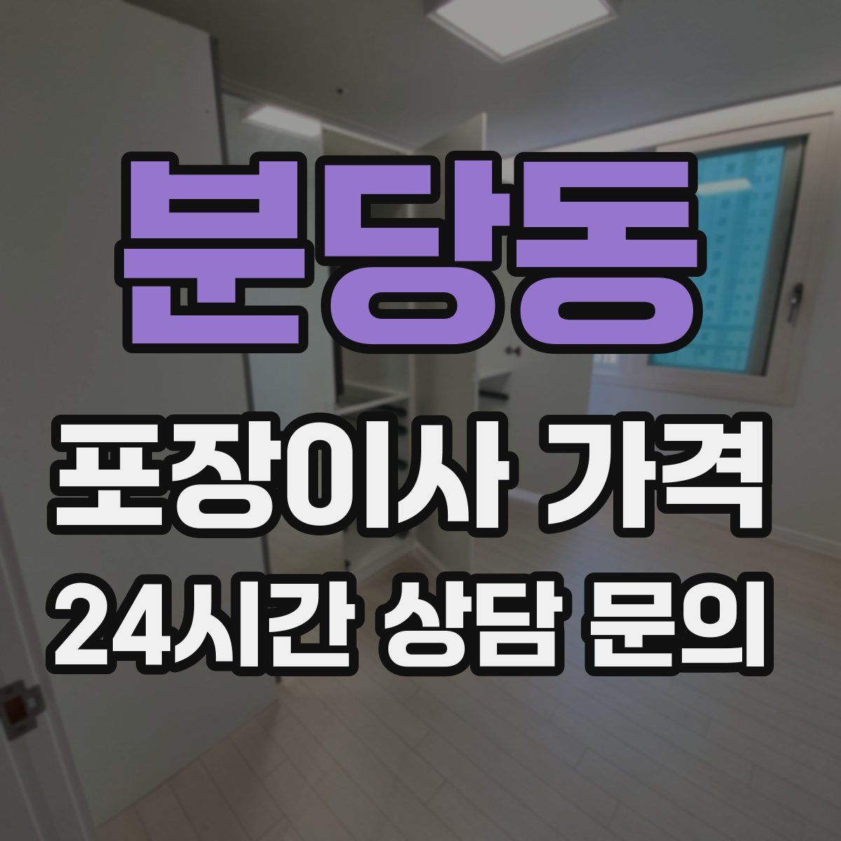 분당동 포장이사 가격