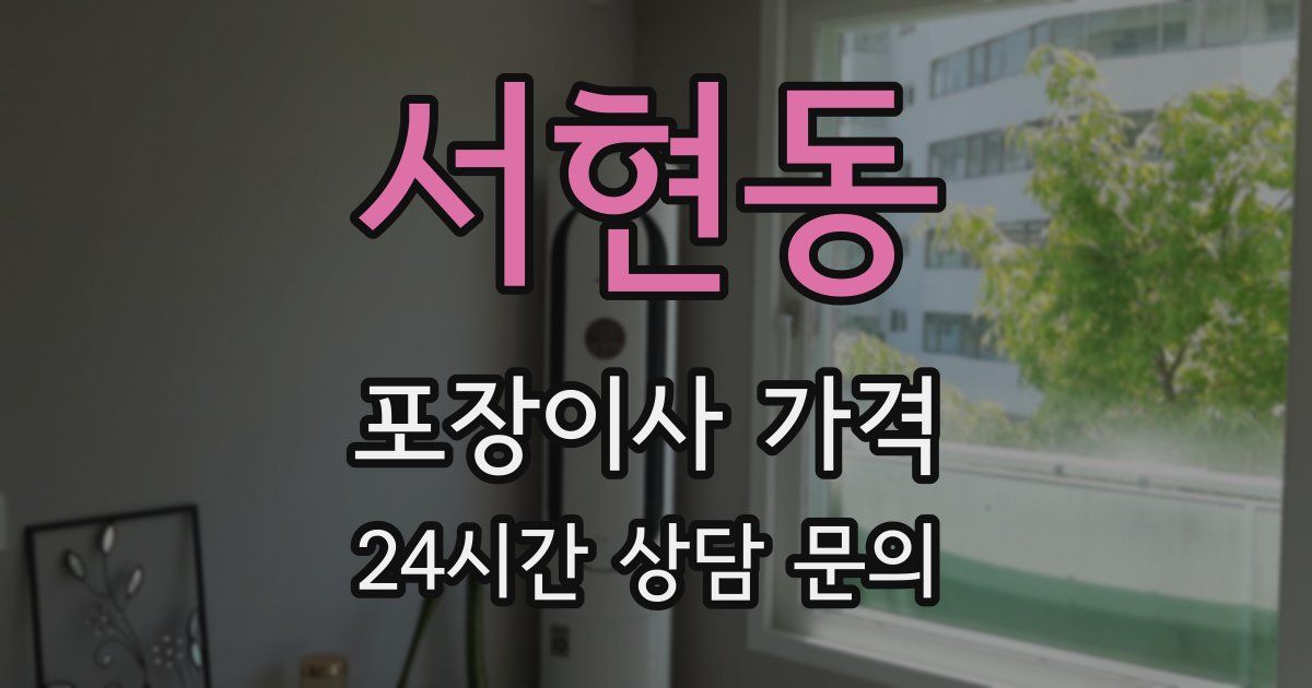 서현동 포장이사 가격