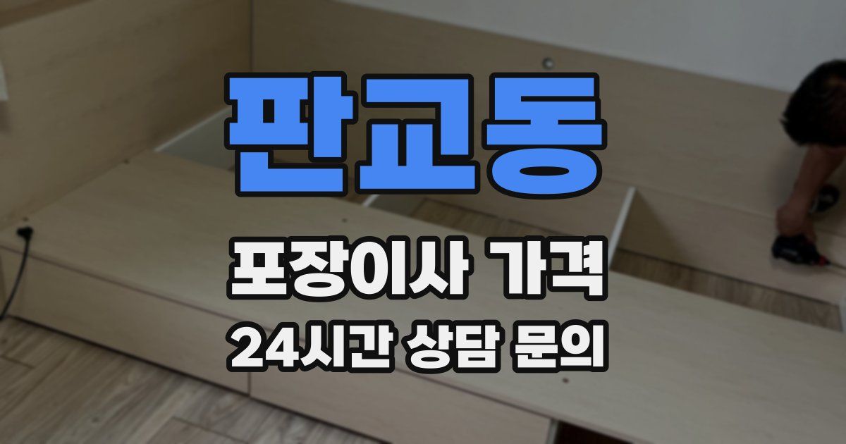 판교동 포장이사 가격